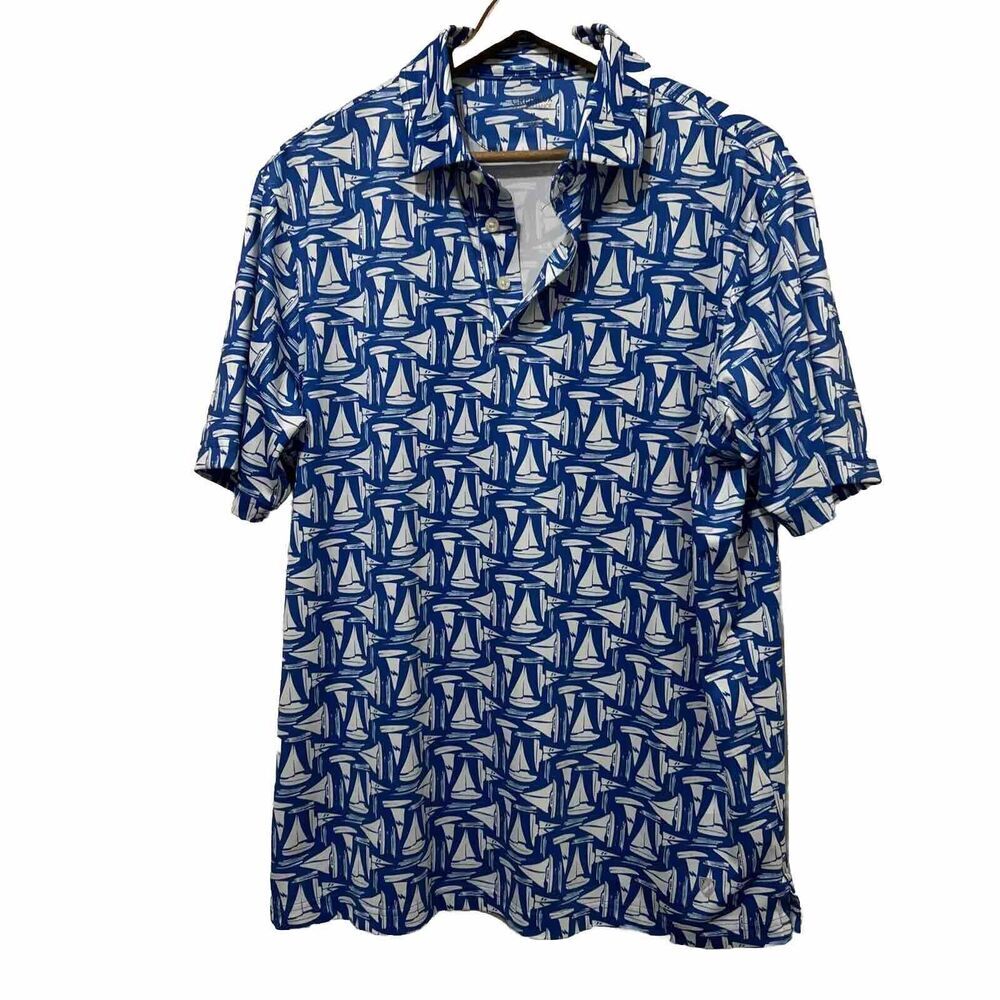 Daniel Cremieux Performance Medium Blue Short Sle… - image 1